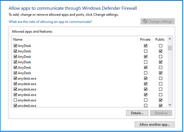 Allow apps to communicate through Windows Defender Firewall